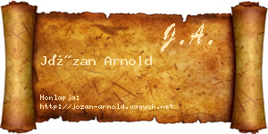 Józan Arnold névjegykártya