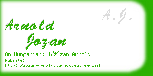 arnold jozan business card